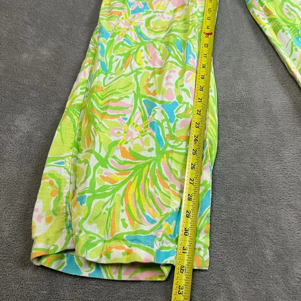 Lilly Pulitzer the Beach Pant Womens XS 100% Linen Beachy Coastal Preppy